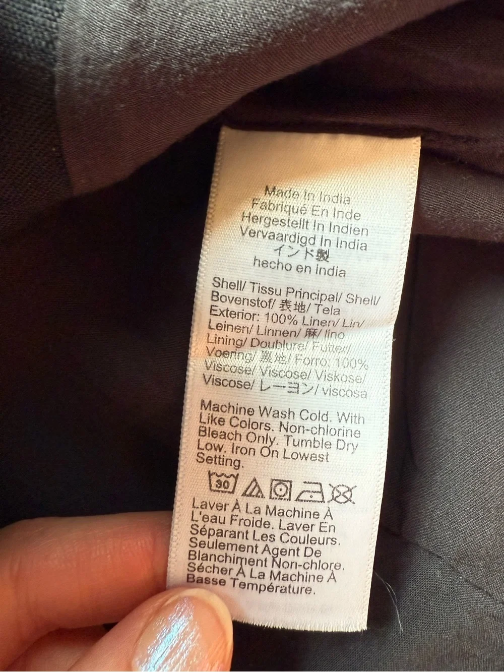 J. Crew Black 100% Linen Sleeveless Button Vest